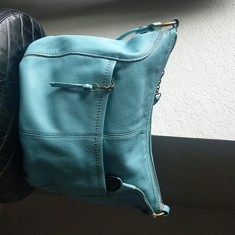 COPY - The Sac Iris Hobo handbag. Teal leather.